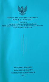 PERATURAN KALURAHAN SEMANU NO 1 Tahun 2021 LAPORAN REALISASI PELAKSANAAN APBKAL 2020 